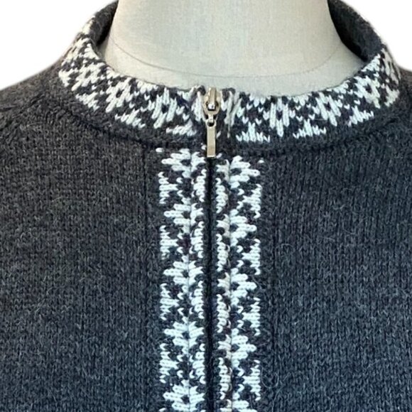 Alpaca Imports Fair Isle Sweater Zip Nordic British Countryside Grannycore Ski-M - Picture 2 of 12